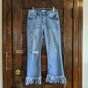 JBD Frayed Flare Leg Jeans
